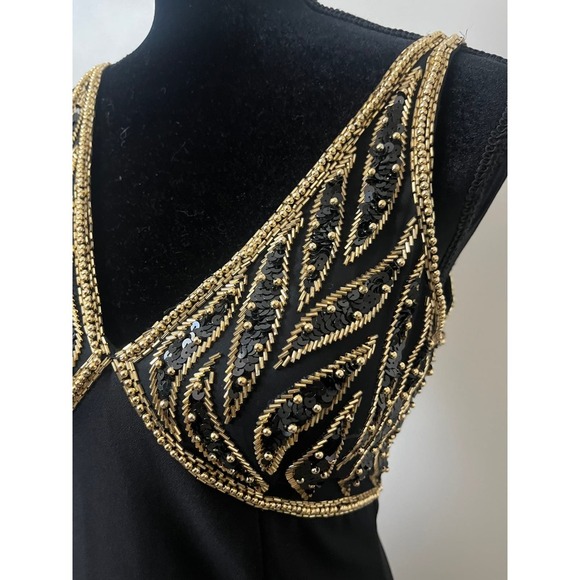 Vintage Rickie Freeman Black and Gold Gown - Size 6 - Picture 14 of 14